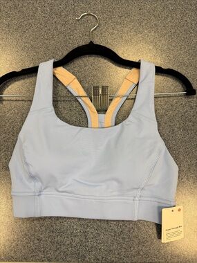 lululemon athletica Light Blue Sports Bra with Peach Straps